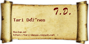 Tari Dénes névjegykártya