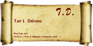 Tari Dénes névjegykártya
