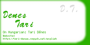 denes tari business card